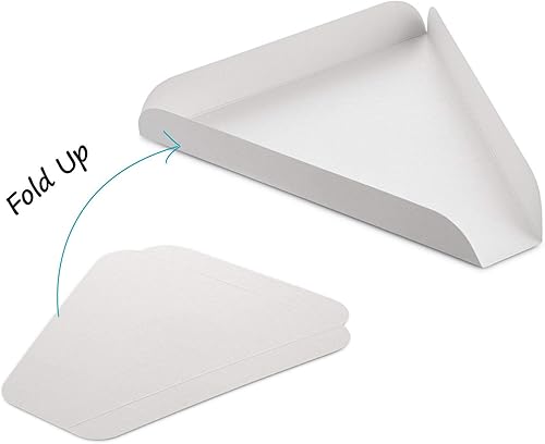 Miniatura 6 de MT Products Plato de cuña de pizza individual blanco de 8.43 x 7.75 pulgadas, bandeja de cartón para tartas (paquete de 50), fabricado en Estados