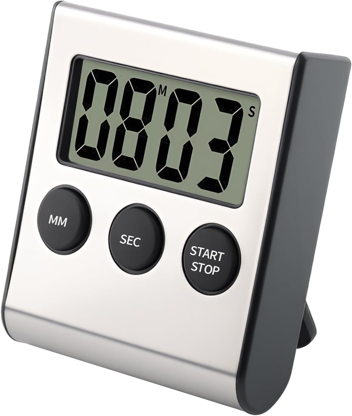 Magnetyczny cyfrowy timer, 99 minut odliczania i stoper, minutnik kuchenny z dużym wyświetlaczem LCD, głośność alarmu, wielofunkcyjny regulowany, odliczanie czasu