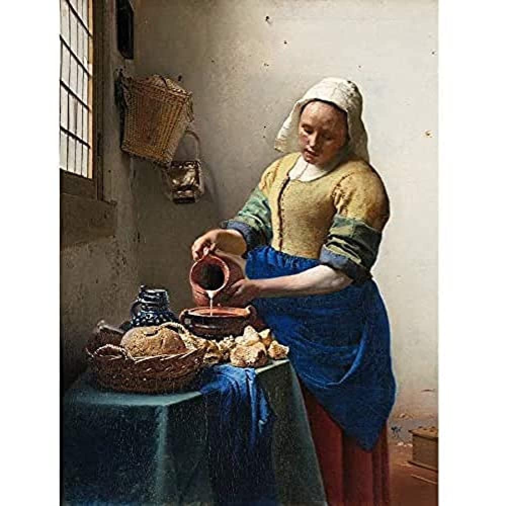Johannes Vermeer Het Melkmeisje Kunstdruck auf Leinwand, Premium-Wanddekoration, Poster