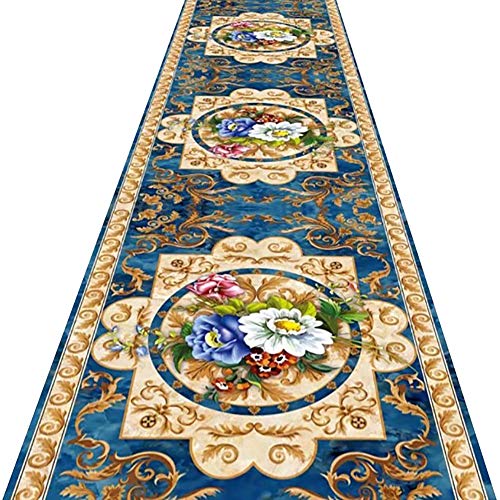 WUFENG-Tapis de passage Rétro Résiste À L'humidité Absorption Acoustique Lavable Ne Pas Se Faner Couloir Entrée, 2 Styles Plusieurs Tailles Personnalisable (Color : A, Size : 0.6x1m) Cover