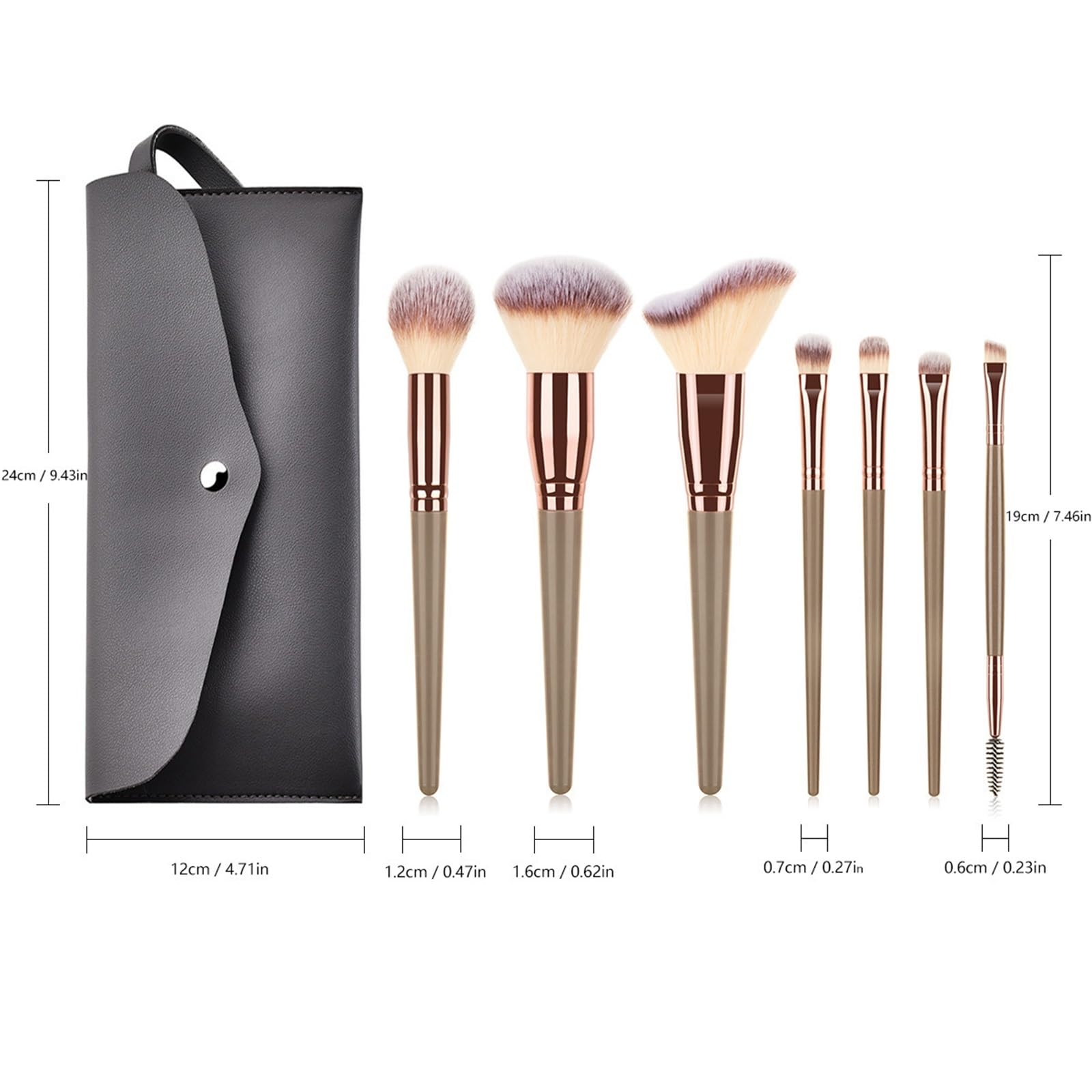 make up pinsel set Make-up-Pinsel-Set, 7 tragbare Set-Werkzeuge | Weiches Haar, loses Puder, Rouge, Foundation, Lidschatten, Concealer, Make-up-Augenbrauenpinsel(7 champagne gold)