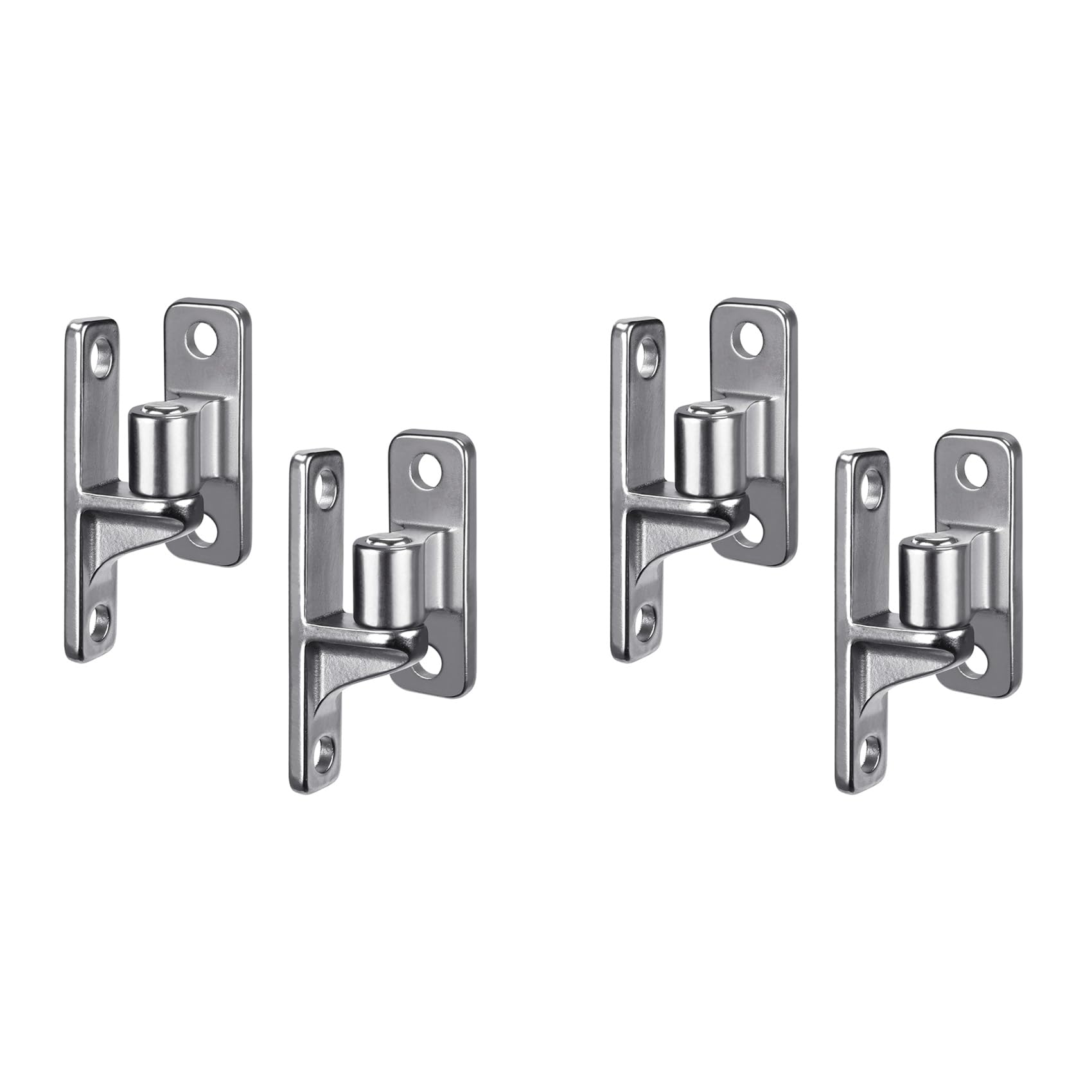 Jnchdghwa Silver Stainless Steel Gate Hinges, 4Set Wall Mount Gate Hinges For Farm, With Non-Welding Chain Link Fence Parts 5/8Inch