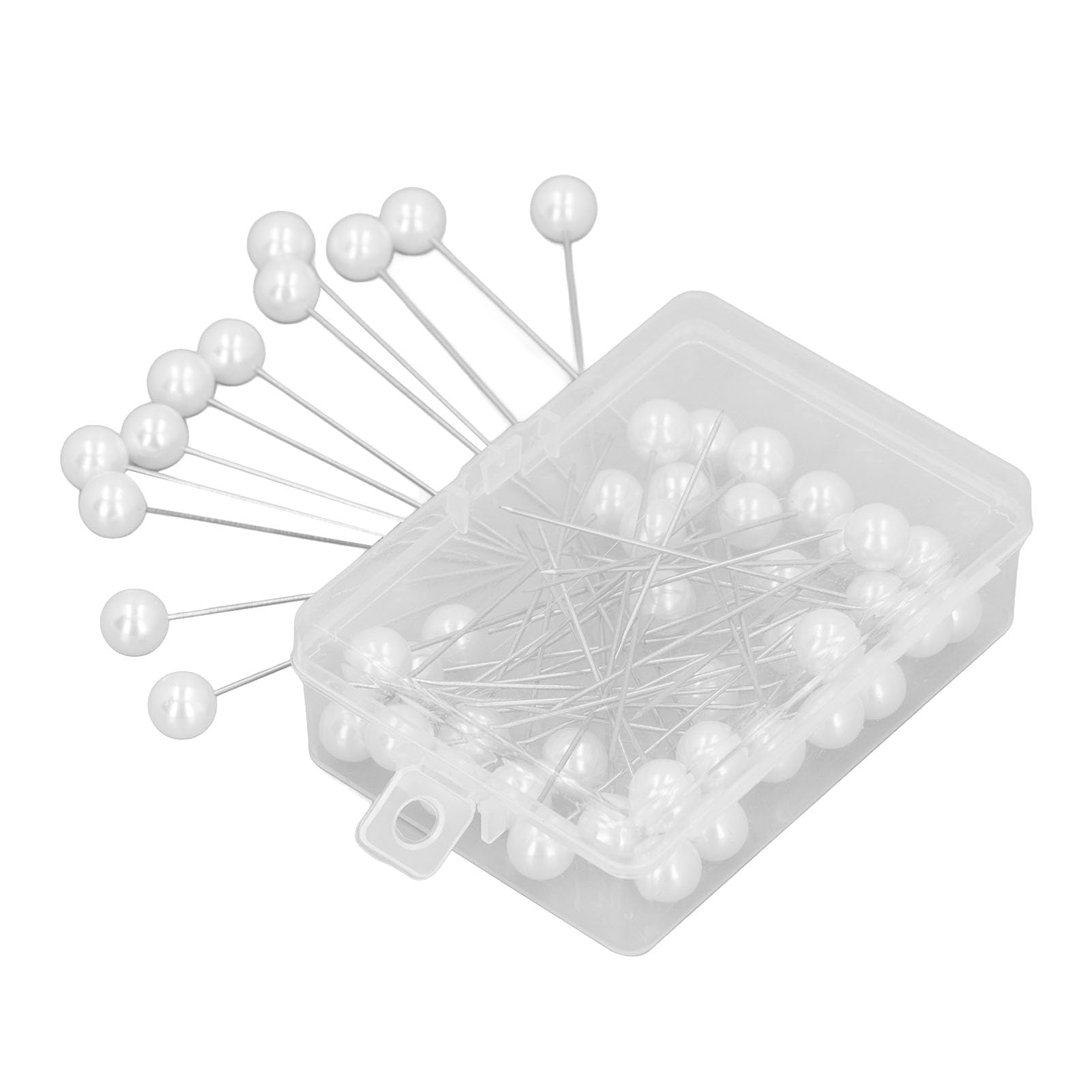 Épingles De Couture à Tête De Perle Blanche – Lot De 50 – Taille 8 X 60 Mm – En Acier Inoxydable, Pour Tissus épais