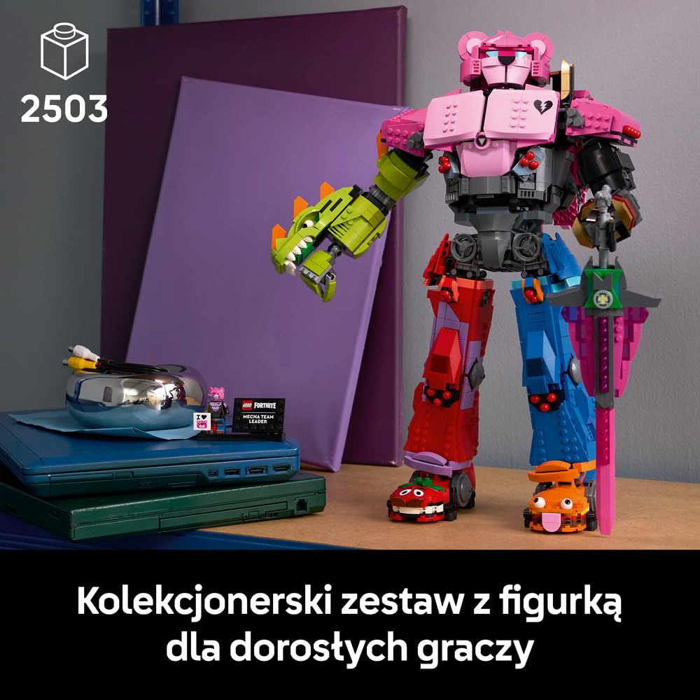 LEGO Fortnite Dowódca Drużyny Mechów 77078 | Model Mecha Team Leader, zestaw klocków dla dorosłych, prezent dla fana Fortnite, duża gamingowa dekoracja, 2503 elementy