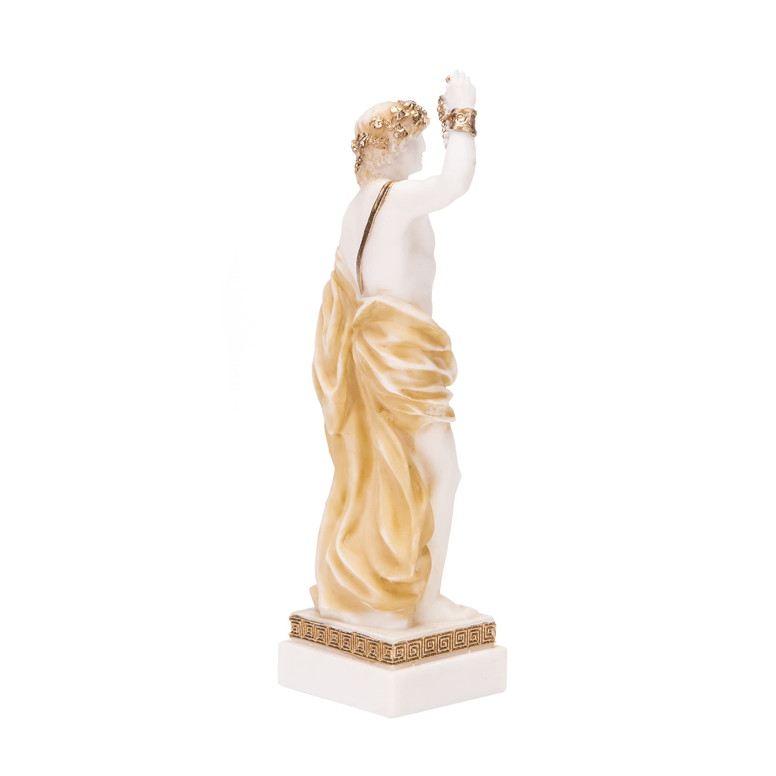 Statua di Dioniso Bacco Dio greco del vino Uva-Vendemmia Scultura in alabastro oro 15,2 pollici