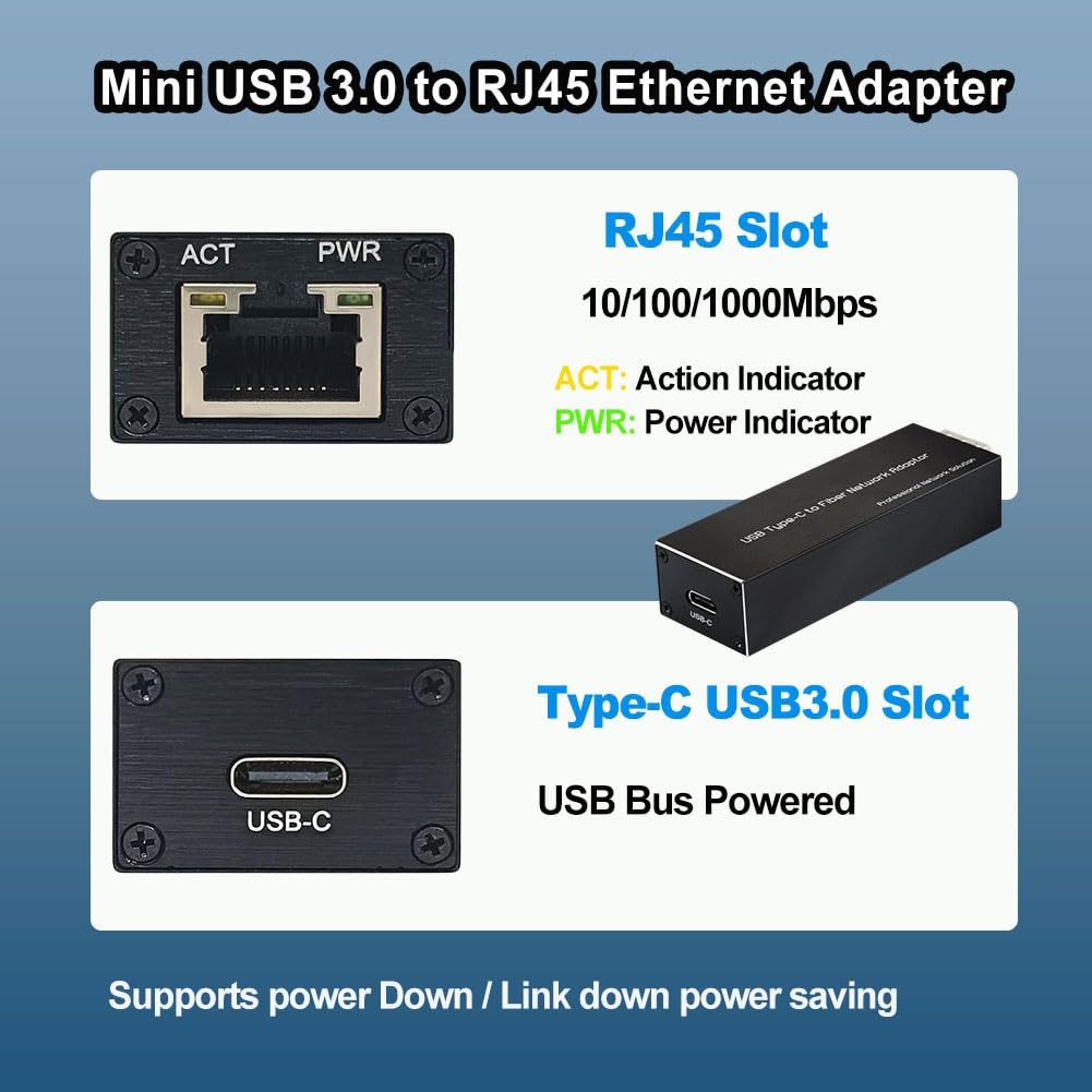 Gigabit USB-C vers Carte Réseau USB3.0 Type-C vers 100/1000Base-X
