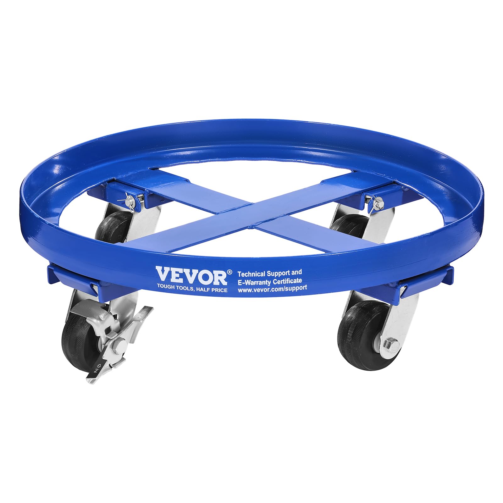 VEVOR Chariot pour fûts de 250,03 L Capacité de Charge de 907 kg Chariot pour fûts Lourds avec Renforts transversaux et 4 Roues pivotantes, pour manutention de fûts en Stock, Bleu