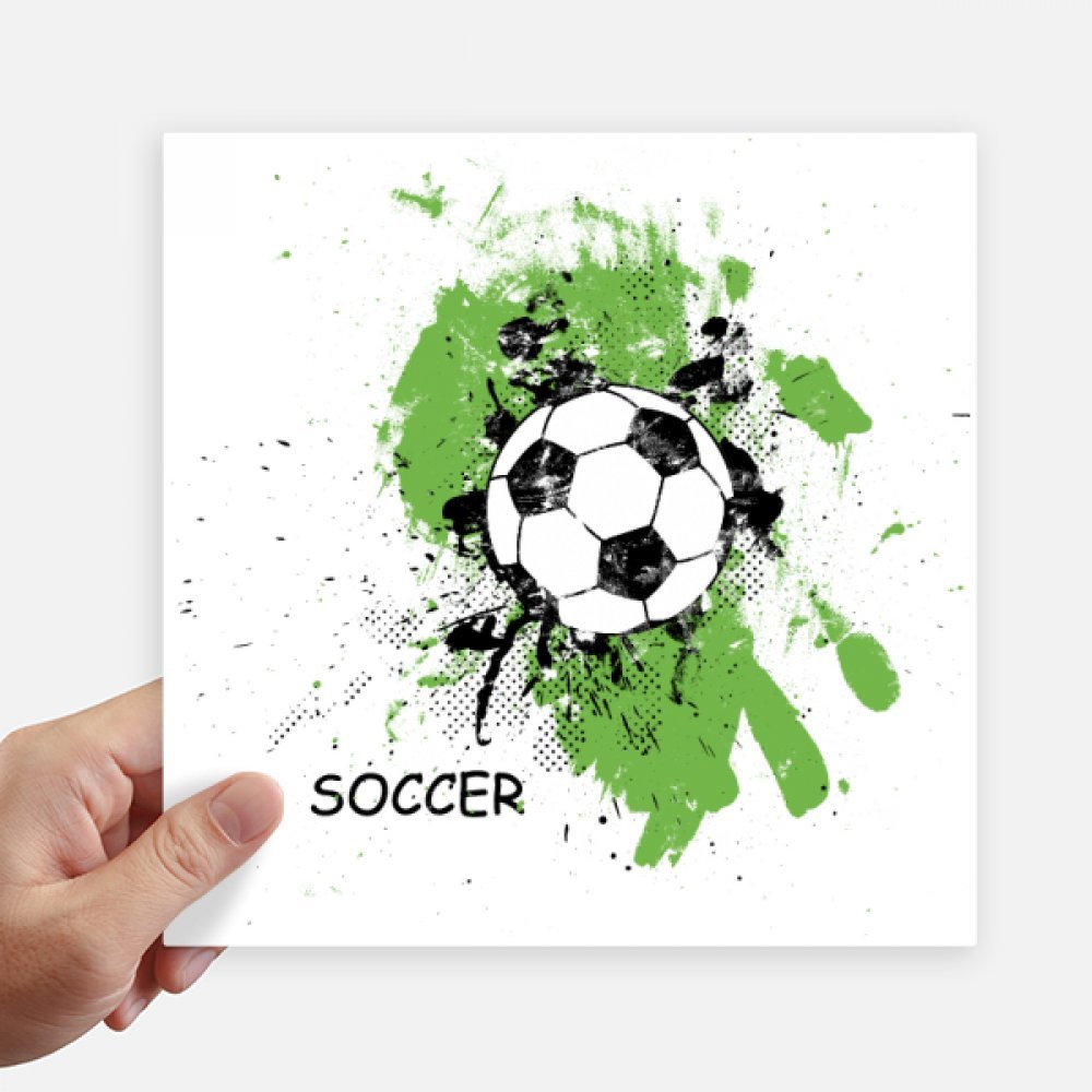 Autocollant football carré de 20cm lot de 4 stickers multicolores de sport