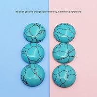 Vista 6 de INSPIRELLE Cabujones de piedra turquesa sintética azul, 50 unidades, cameos de cúpula de 0.315 pulgadas