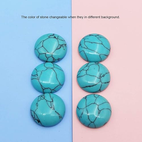 Miniatura 6 de INSPIRELLE 60 cameos de cúpula de cabujones de piedra turquesa sintética azul, 0.236 in