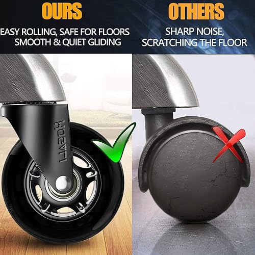 Miniatura 18 de Ruedas para silla de oficina de 3 pulgadas, ruedas de goma de repuesto, ruedas de escritorio para juegos de computadora de alta resistencia, rueda