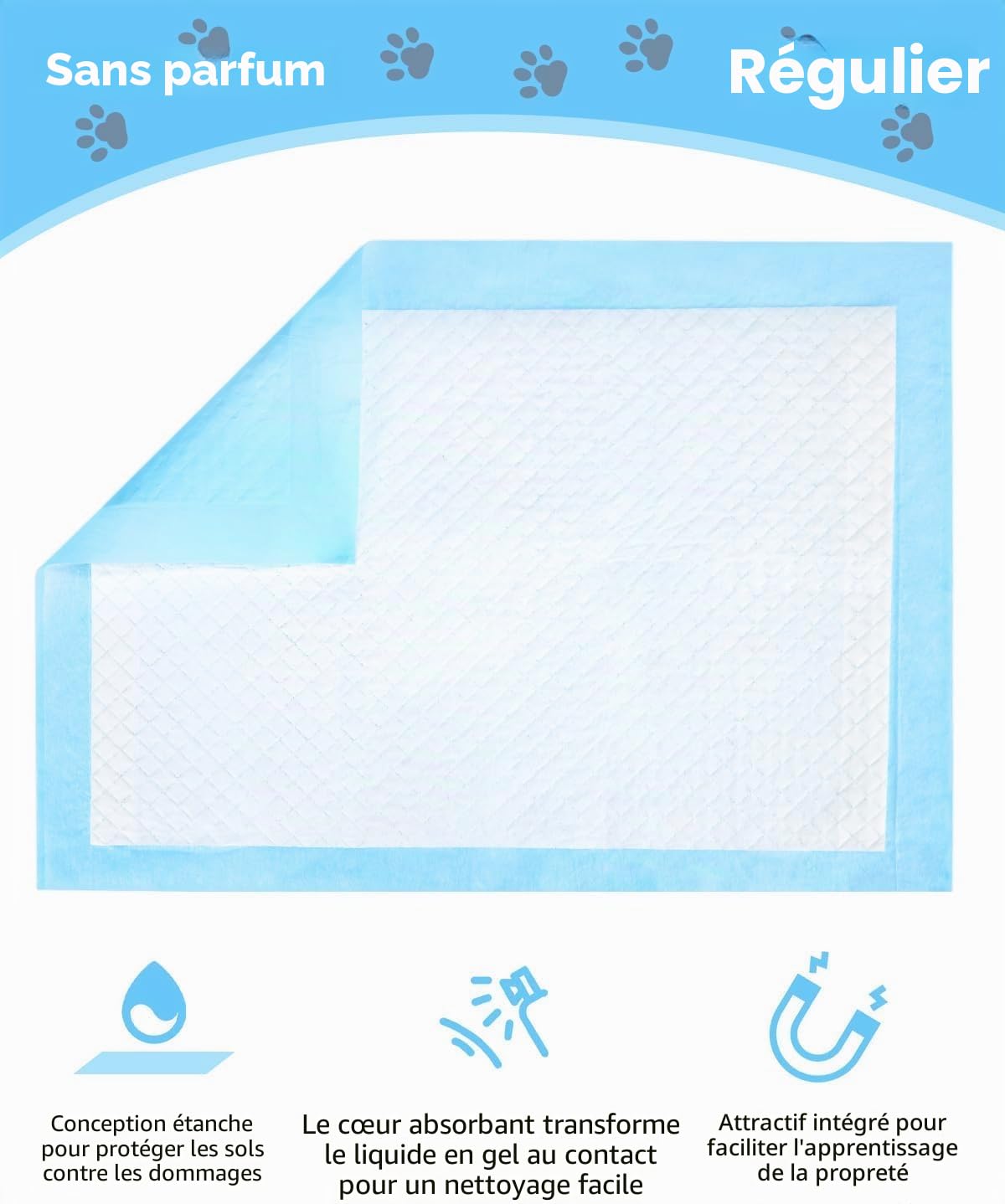 Tapis hygiénique pour Chiot -100 Pièces Alaise pour Chien,Tapis éducateurs pour Chiot, Apprentissage de la propreté pour Chien et Chat,Alese Jetable, Tapis Absorbant,