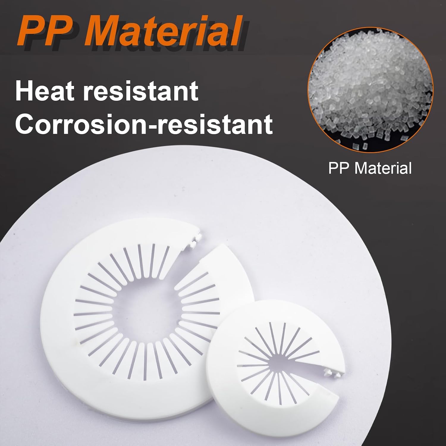 16 PCS Plumbing Cover Plates Plastic Escutcheon Plate Flange Pipe Covers for Bathroom (8PCS Apply to 0.4" to 1.57" and 8PCS Apply to 2.20" to 2.95")