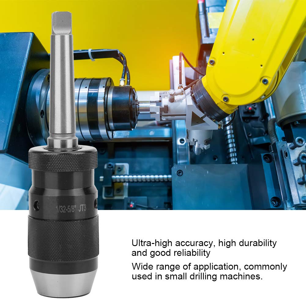 Estink Mandrino Trapano MT2-JT3, 1-16 mm Mandrino per Trapano a Colonna Mandrino Autoserrante per Tornio Senza Chiave con Albero Conico per Macchine Trapano, Fresatrici, Torni