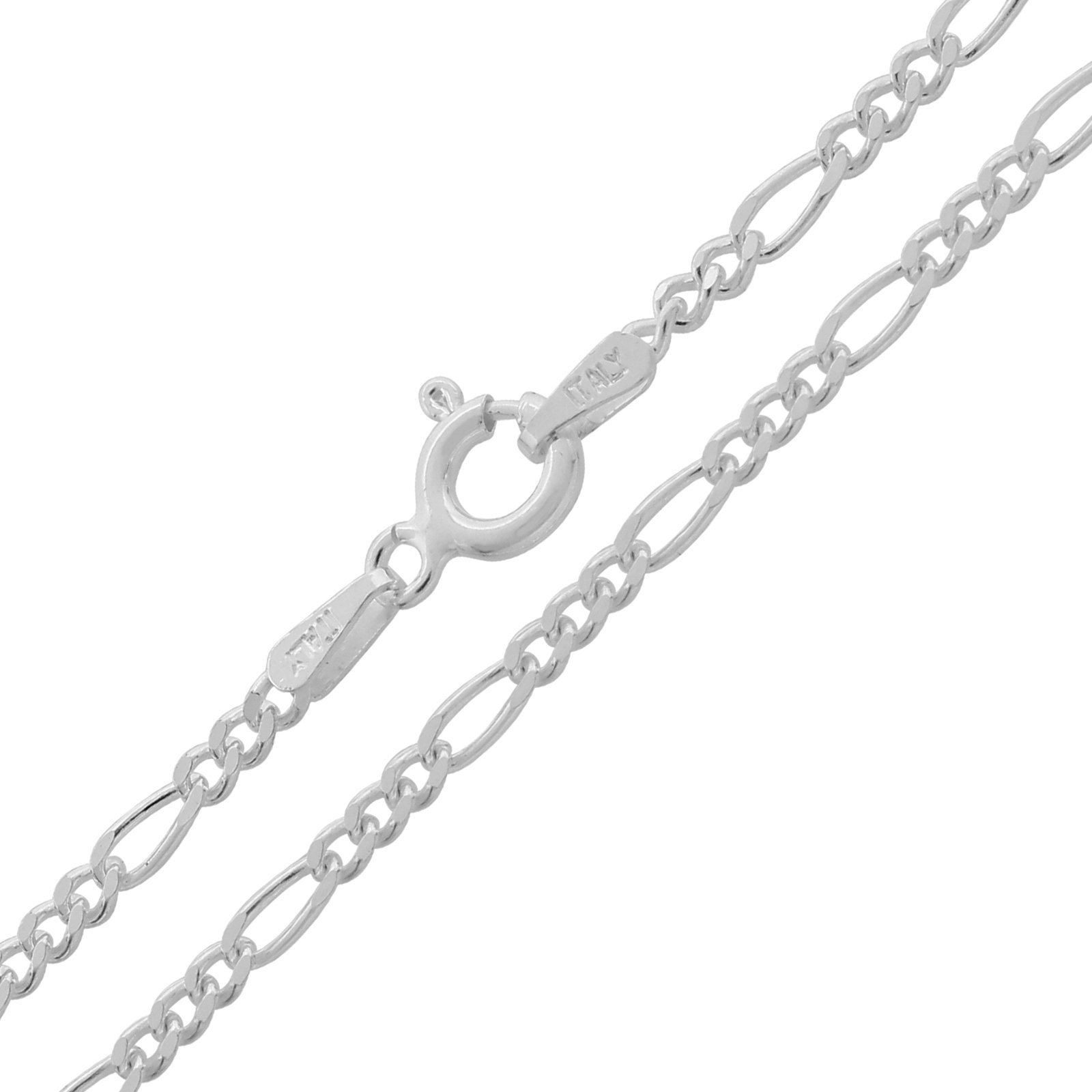 Ventura Jewellery 925 Solid Sterling Silver 2.1mm Figaro Chain Lengths 14 to 30" Inch