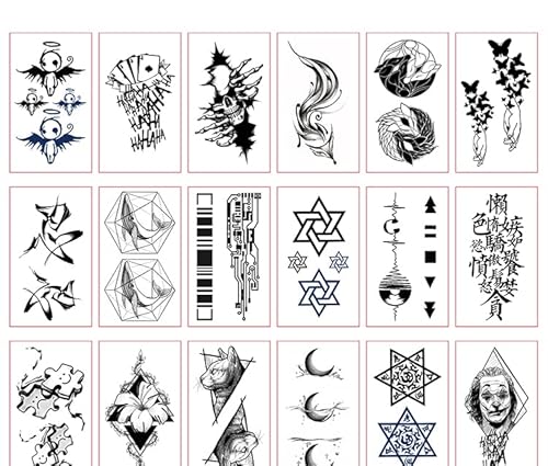 30 Different Patterns Dark Tattoo Stickers Waterproof Lasting Simulation Tattoo Unisex Temporary Stickers (Q) #TOP3