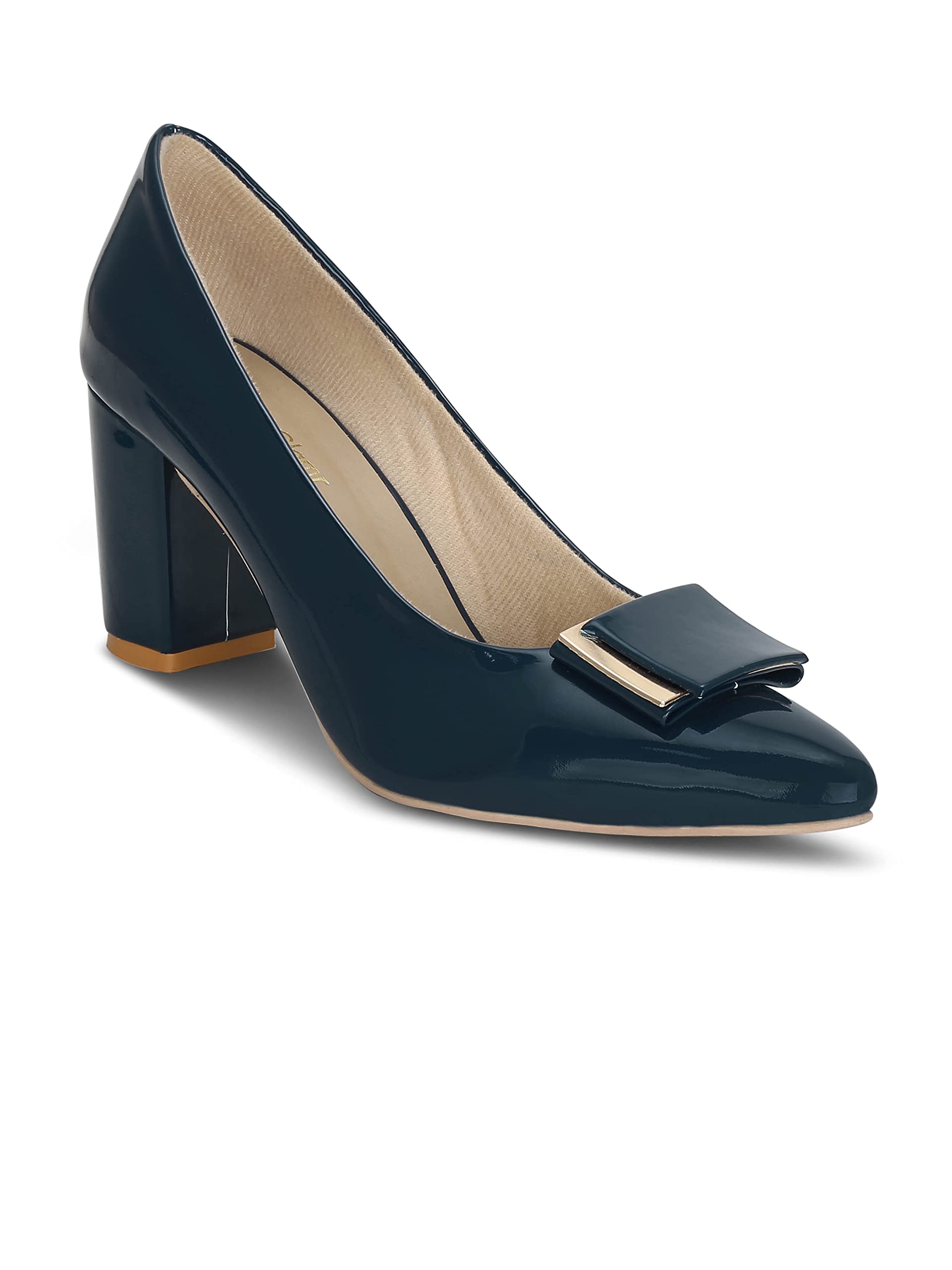 Get Glamr Womens Chunky Heel Embellished Pumps (Navy, 41 EU) (B07Q4JL61Z) Amazon Price History, Amazon Price Tracker