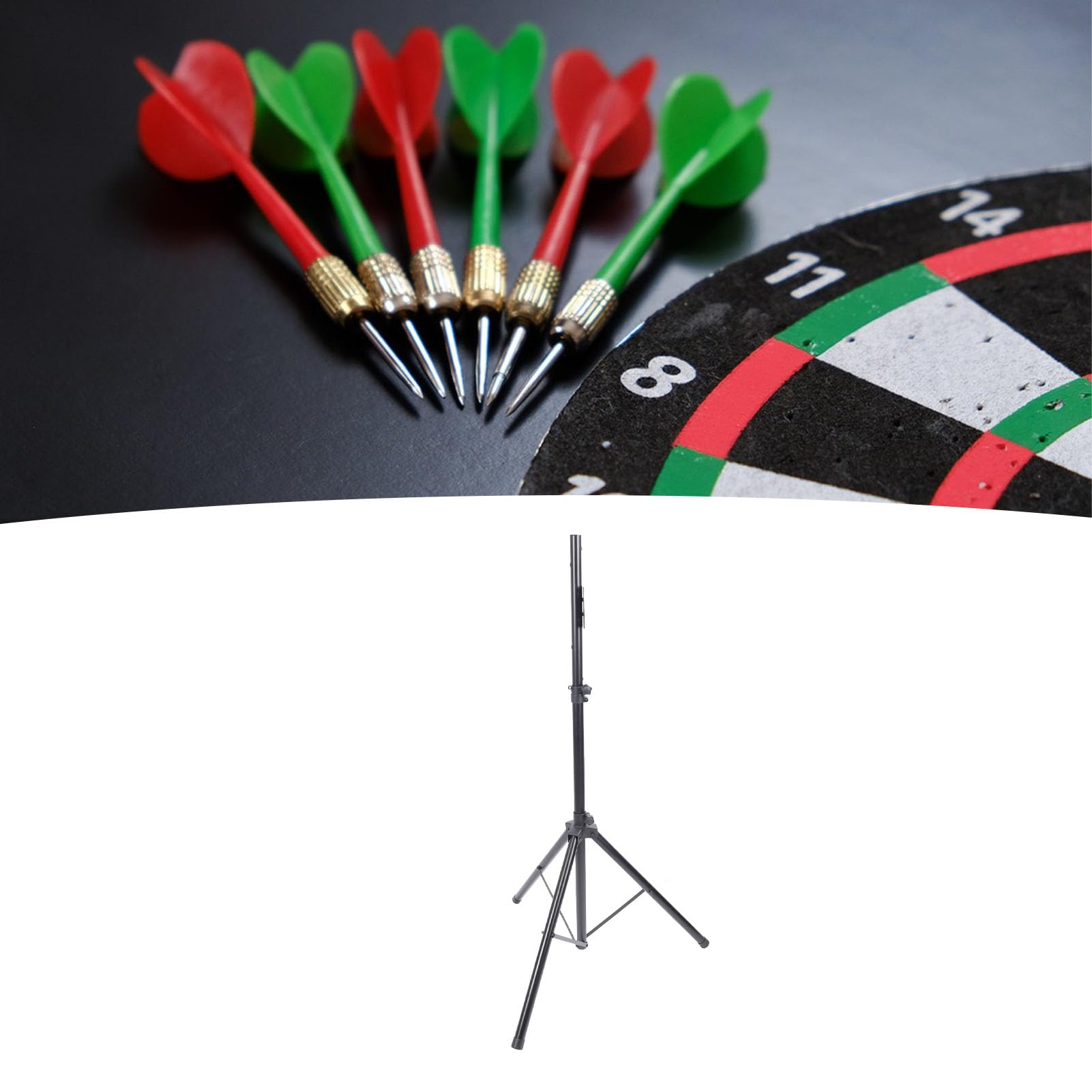 Supporto per Bersaglio per Freccette, Altezza Regolabile Fino a 200 Cm Treppiede Pieghevole Portatile in Metallo Resistente con Hardware di Montaggio Incluso per Uso Interno Ed Esterno