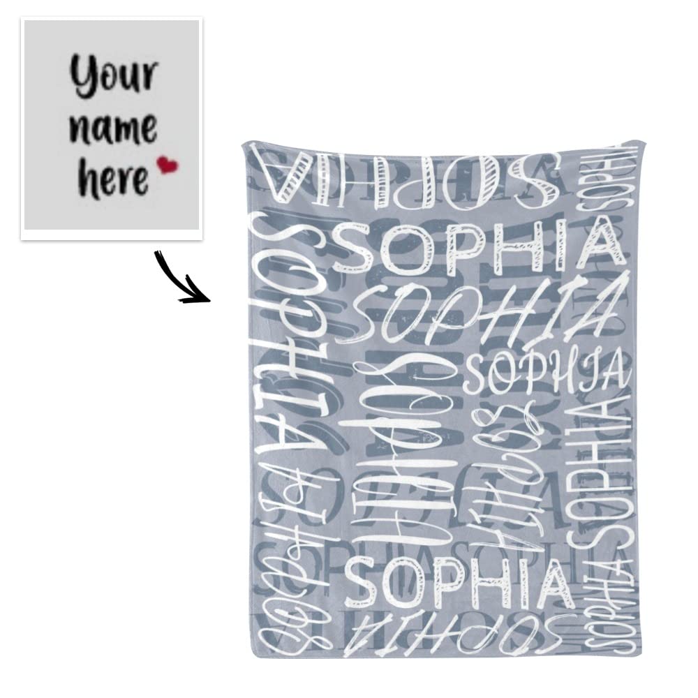 Neniftic Custom Name Blanket for Adults Kids Personalized Blanket for Baby Girl Boy