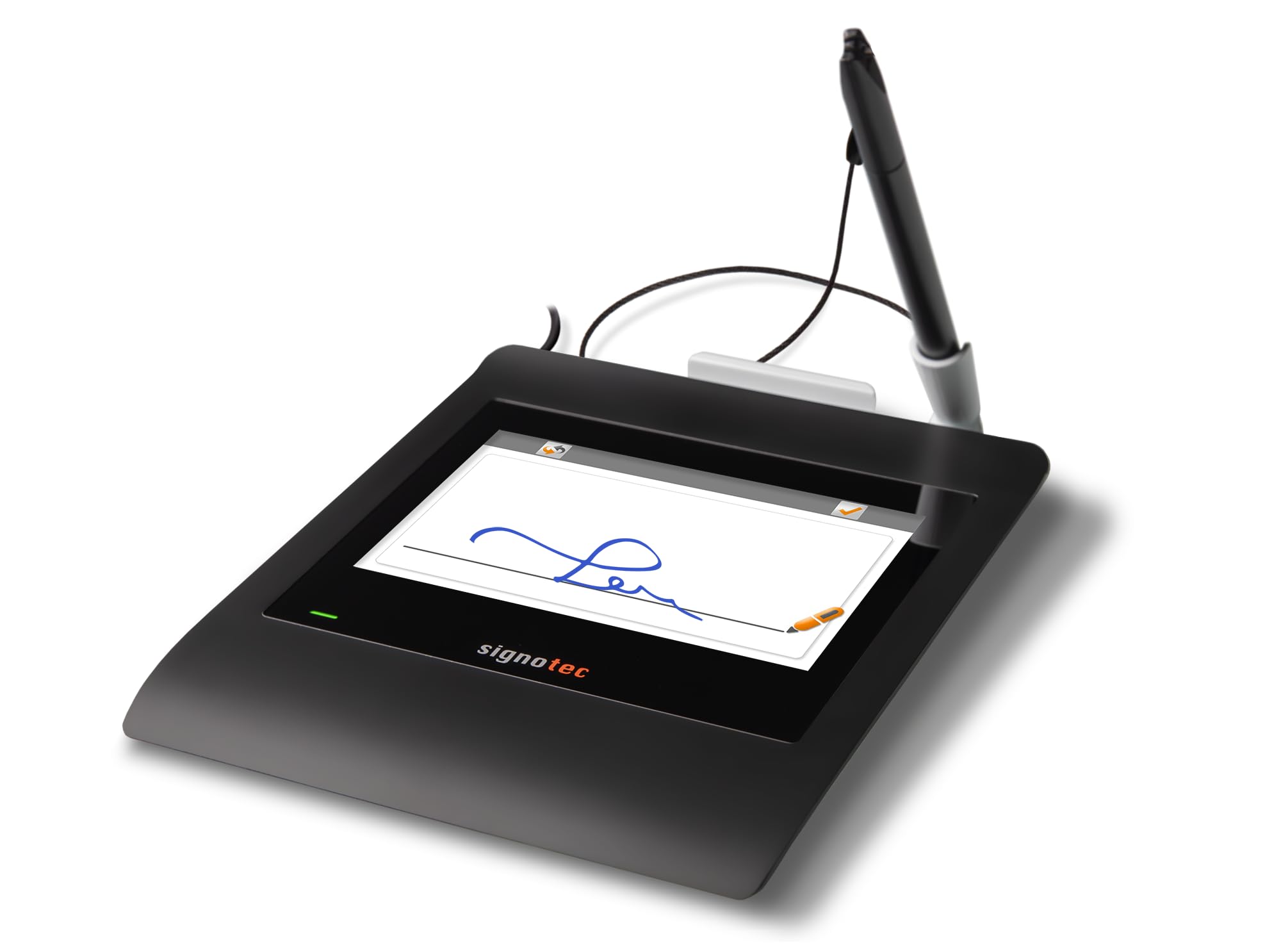 signotec Gamma - Unterschriftenpad 5" Farb-LCD, Hochauflösender ERT-Stiftsensor, 2.048 Druckstufen, 500 Hz Abtastrate, RSA-Verschlüsselung, USB-Anschluss
