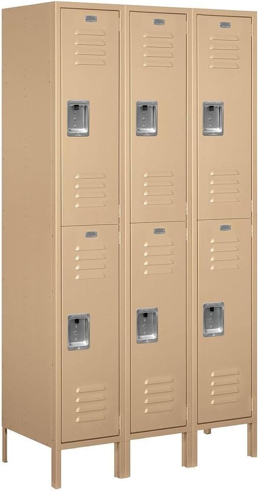 Salsbury Industries 52368BL-U Double Tier 45-Inch Wide 6-Feet High 18-Inch Deep Unassembled Extra Wide Standard Metal Locker, Blue