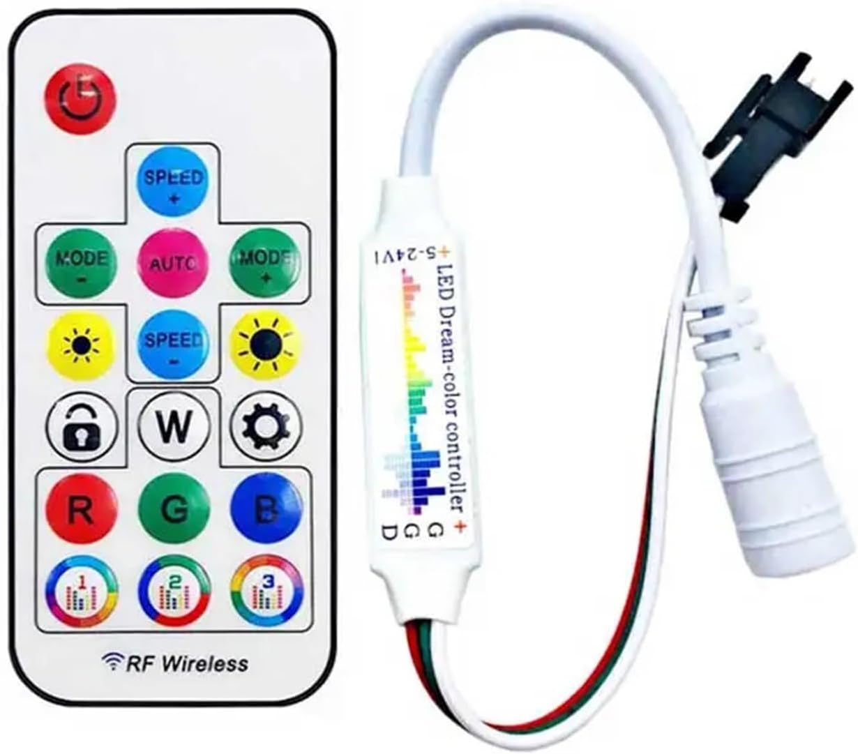 DC5-24V 17 キー LED コントローラ 3 ピンミニ リモコン WS2812B WS2811 用 5050 RGB 個別に
