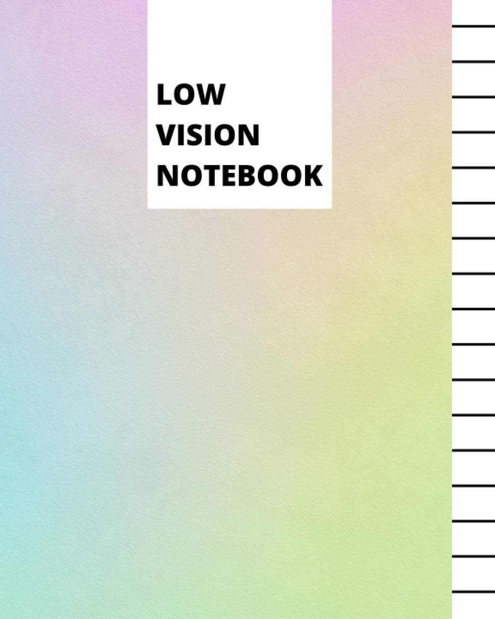 Low Vision Notebook: Bold Lined Paper For Visually Impaired | Pastel Unicorn Colors (Low Vision Writing Paper)