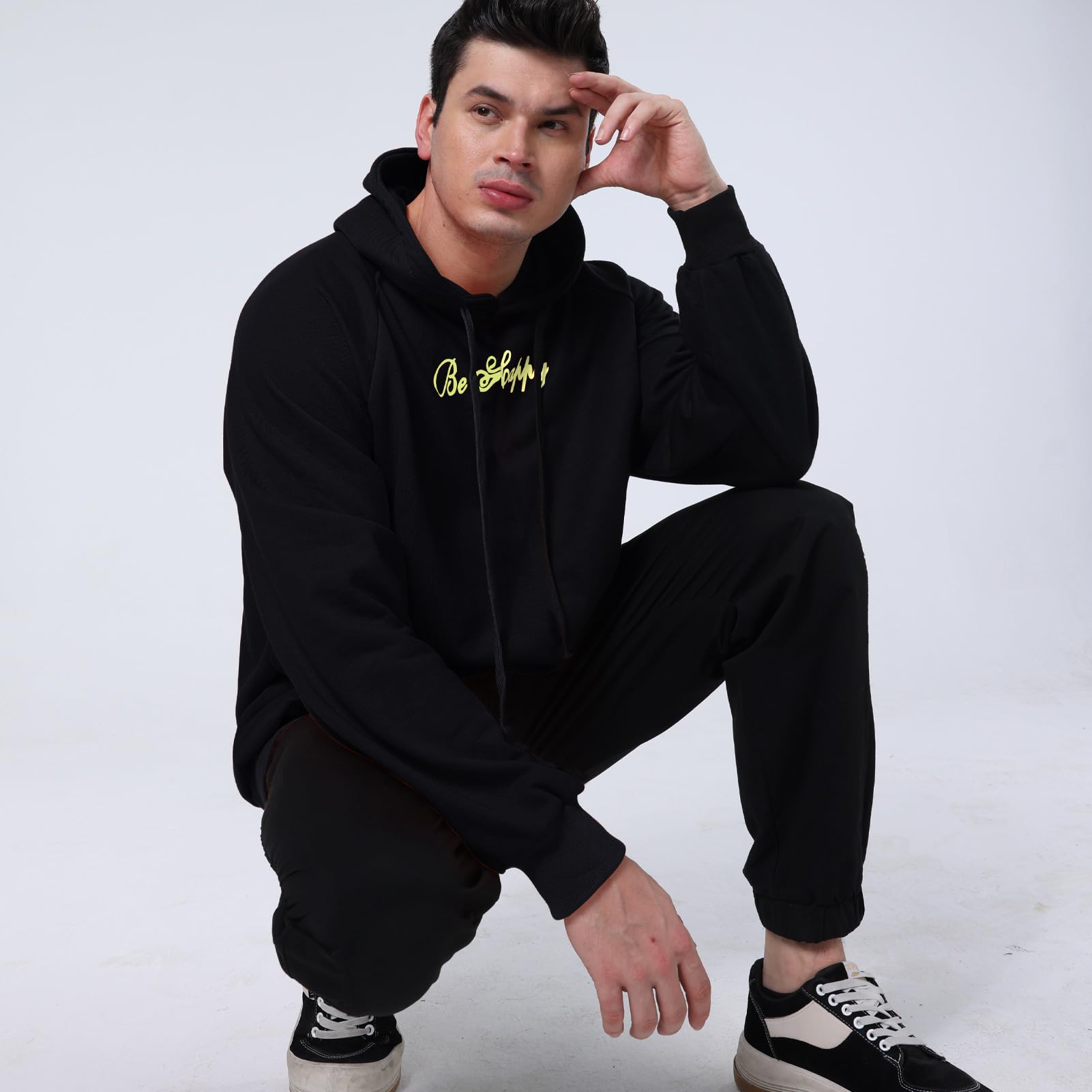 Hombre Sudadera con Capucha Deportiva Manga Larga Techwear Hip Hop Hoodie Casual Camisa de Entrenamiento