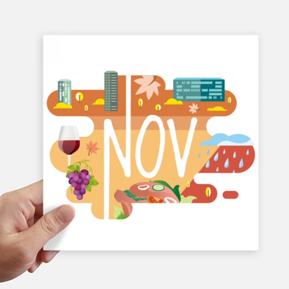 Autocollant carré Saison Novembre pour personnaliser votre ordinateur