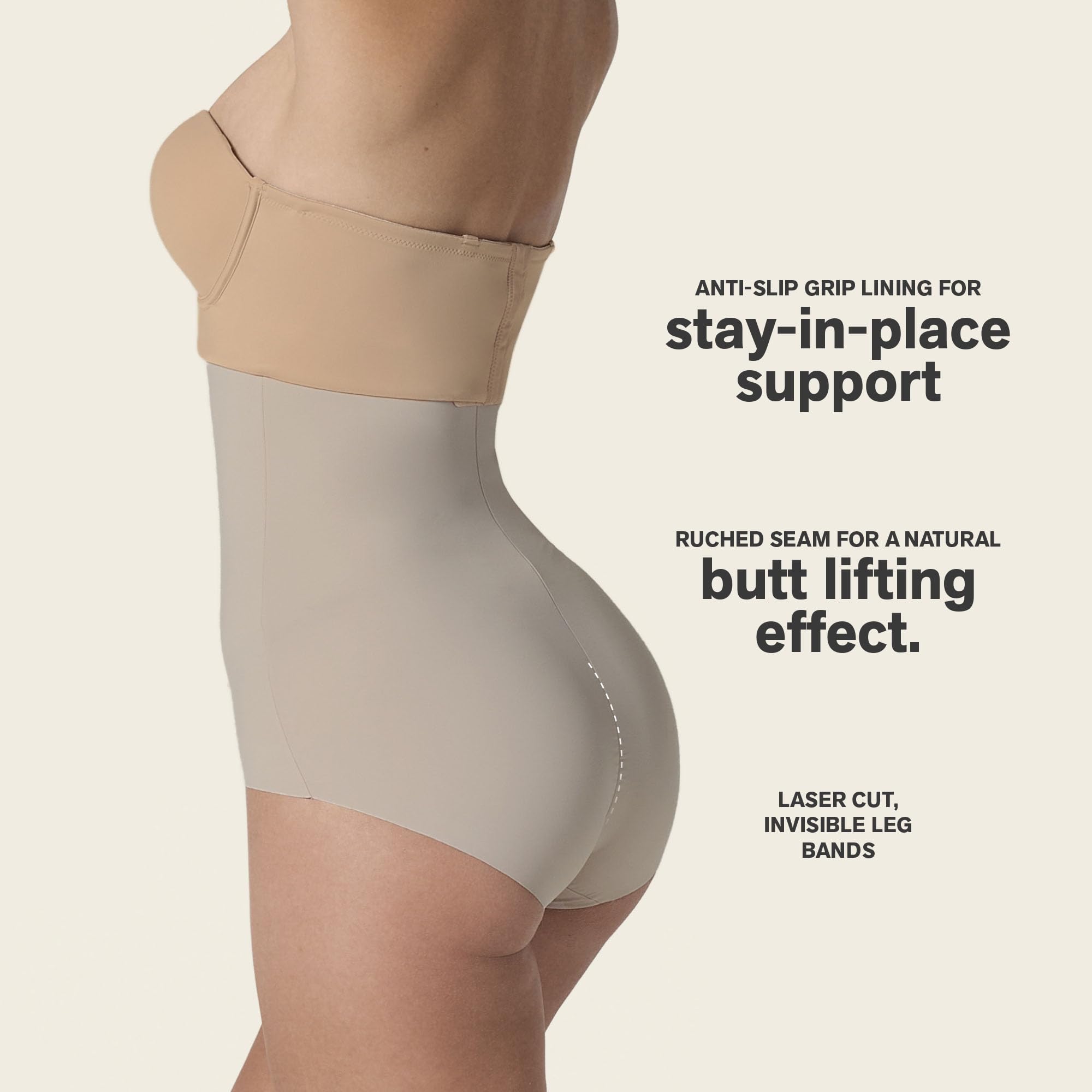 Leonisa Culotte Gainante Taille Haute avec Maintien modéré du Ventre et du Dos