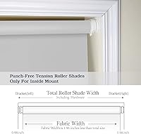 Vista 2 de Persianas enrollables opacas de montaje interior sin taladro, persianas de ventana de tensión sin herramientas, persianas impermeables fáciles