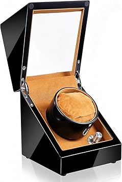 Automatic Watch Winder Box for 1 Wristwatch Watches Winding Case Ultra-Quiet Rotation Turns Per Day Watch Winding Box Jewelry Watch BoxB