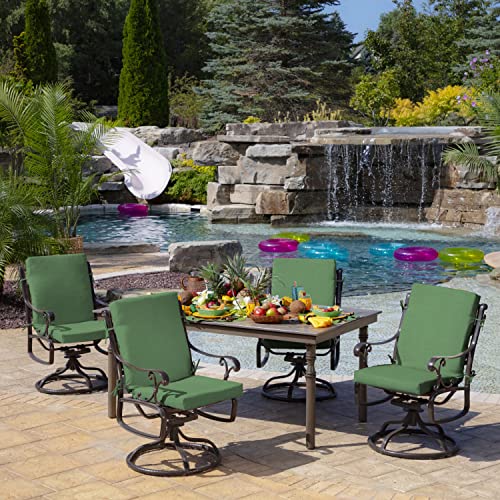 Image of Arden Outdoor Midback Chair Cushion, 18 x 16.5, Moss Green Leala