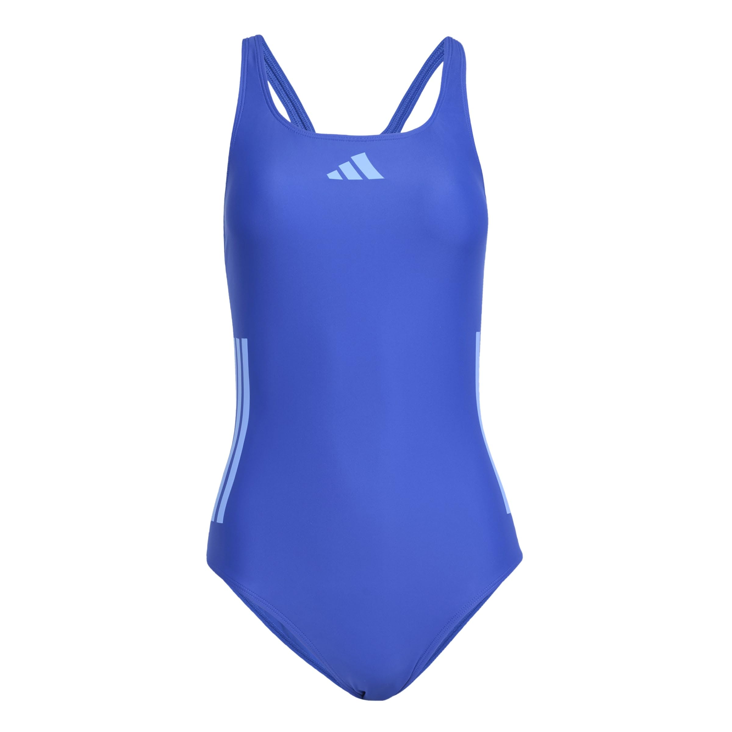 adidas Women's 3 Stripes C-Back Swimsuit Swimwear, Semi Lucid Blue/Blue Fusion, 38"