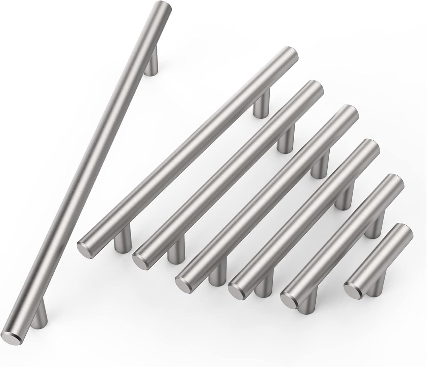 Furniware 12 Pack Brushed Nickel Stainless Steel Kitchen T Bar