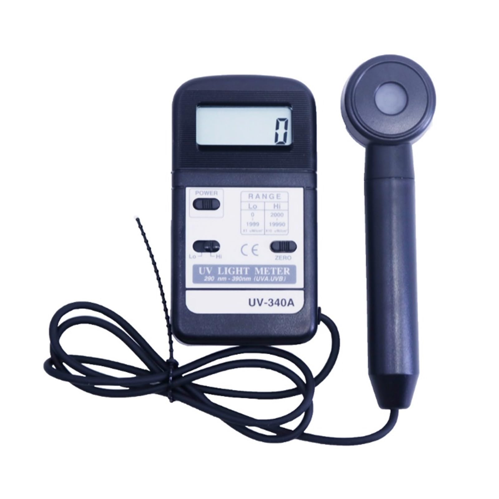 Miernik UV, 0-1999uW/cm2, 2000-19990uW/cm2, 290-390nm (UVA, UVB), Miernik światła UV UV-340A