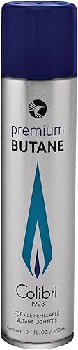 Colibri Recambio de combustible de butano prémium para encendedores, latas de 10.1 fl oz, paquete de 1, recipientes de repuesto de antorcha de