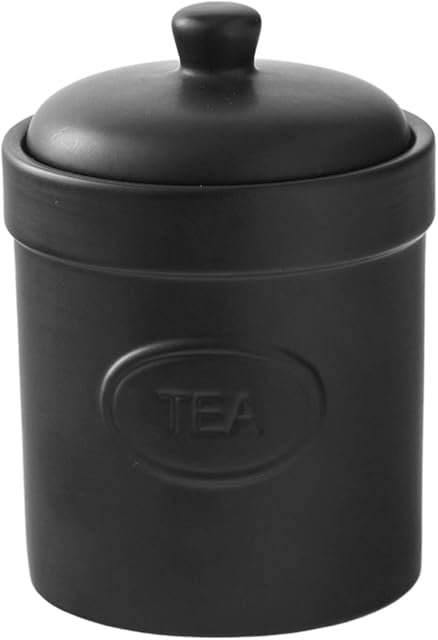 BIA - Tea Canister - Matte Black - Matte Storage Jar - Stoneware Kitchen Storage - Kitchen Storage & Organisation - Available in White and Black