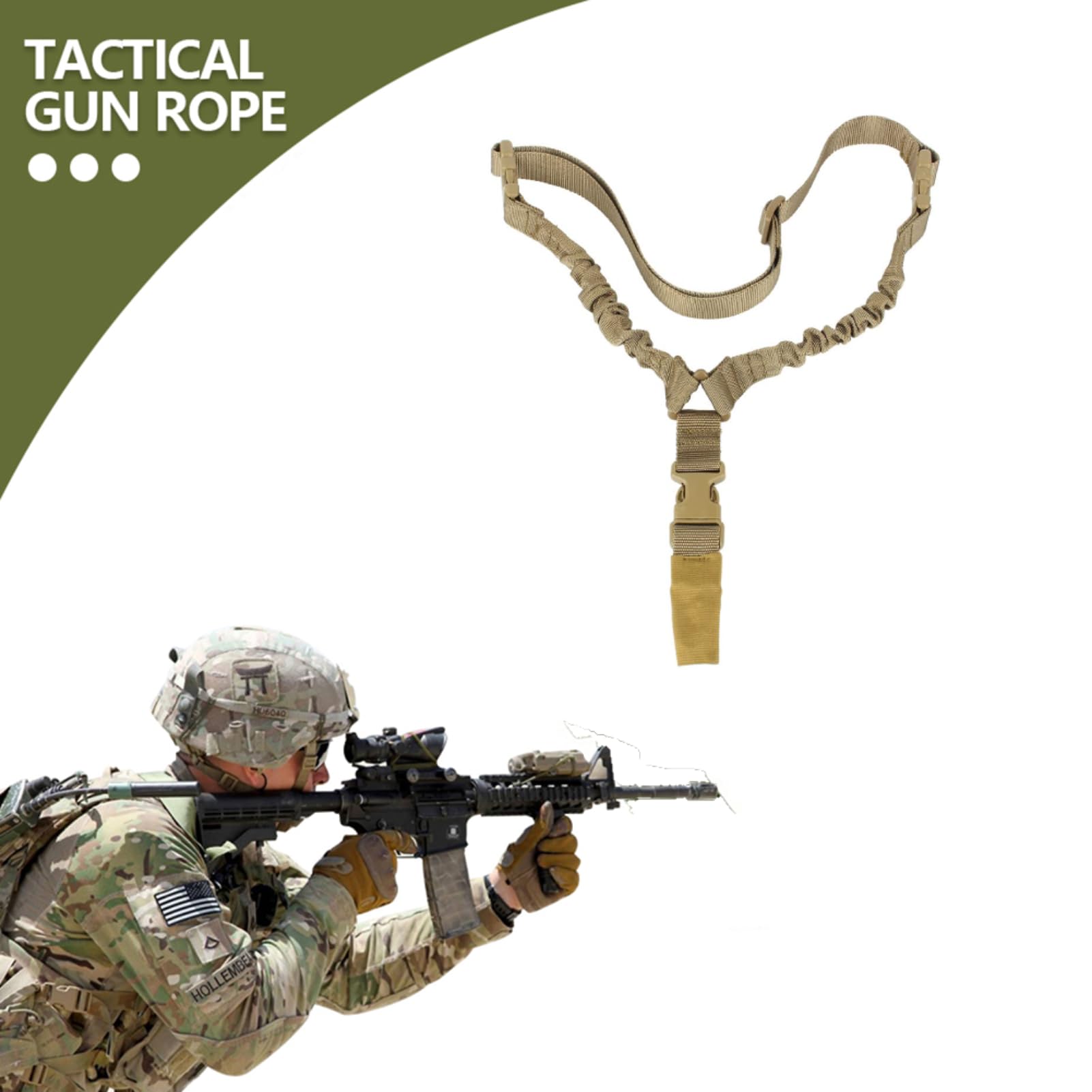 Point Sling Tattico della Pistola, Rifle Strap con Veloce Clip Tactical Gun Tracolla Regolabile Airsoft Cinghia Cinturino Tattica Pistol Singolo Fionda Corda Spalla per Softair Fucile da Caccia