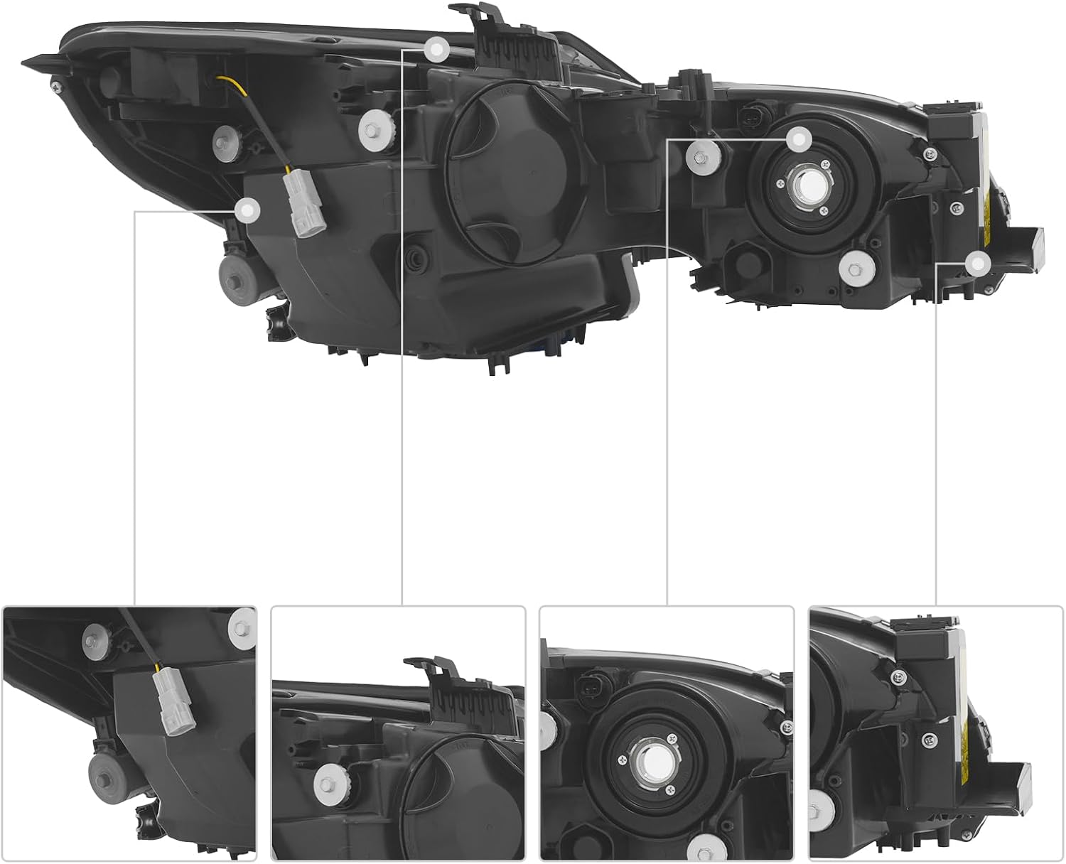 XIJIE - For 2006-2011 Lexus GS300 GS350 GS450h GS460 HID Headlight W/o LED DRL+AFS Headlamp Assembly Driver's Left Side Black Housing Clear Lens LH
