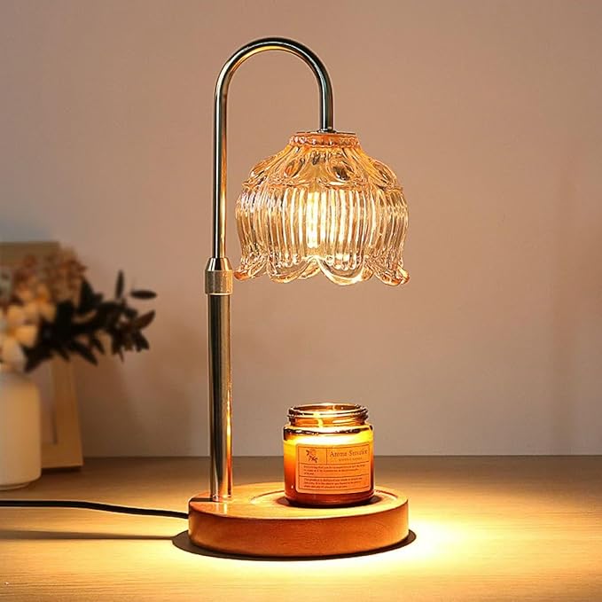 GEEZO Fragrance Candle Warmer Lamp,Electric Candle Warmer with Timer & Dimmer,Mom Christmas Birthday Gifts for Women, House Warming Gifts New Home Bedroom Decor