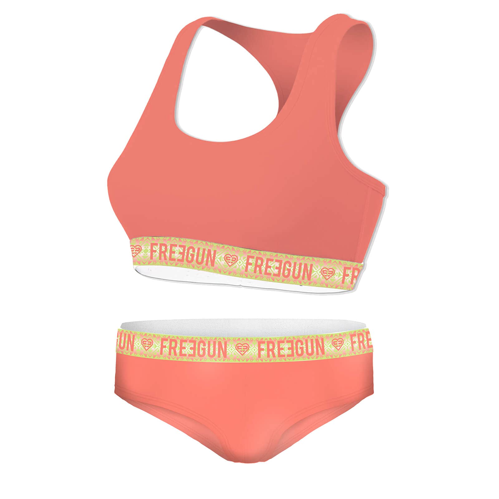FREEGUN Ensemble Fille Brassière Shortie ou Boxer en Coton Bio