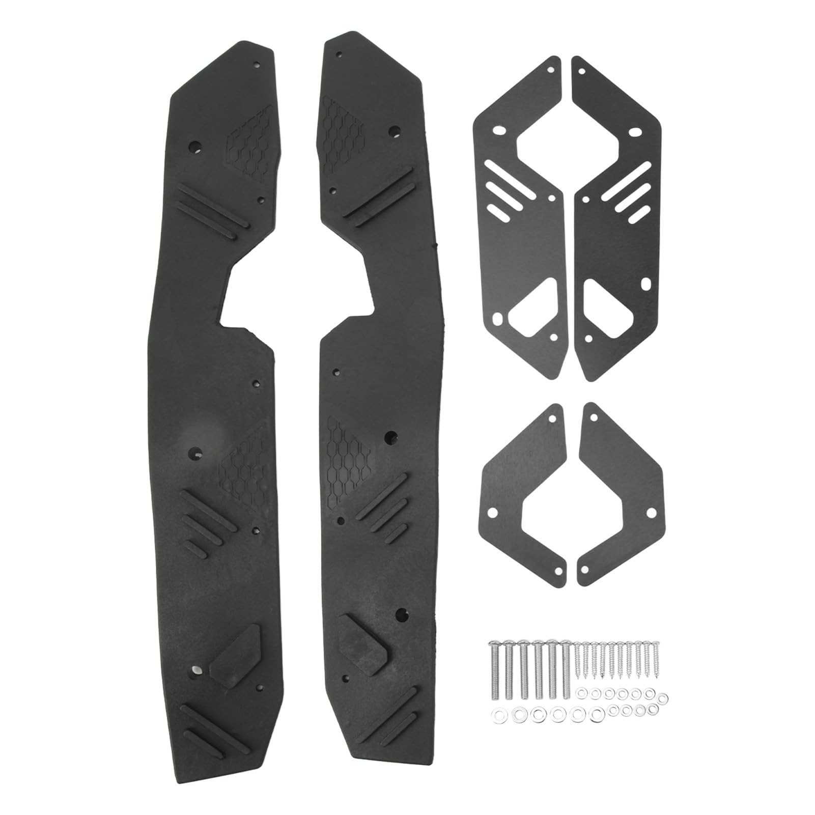 Poggiapiedi per Moto, Pedane in Gomma, Piastra in Metallo, Impugnatura Antiscivolo, Facile Pulizia, Kit da 2 Pezzi per Pendolari e Ciclisti Quotidiani ADV160 2022+ (BLACK)