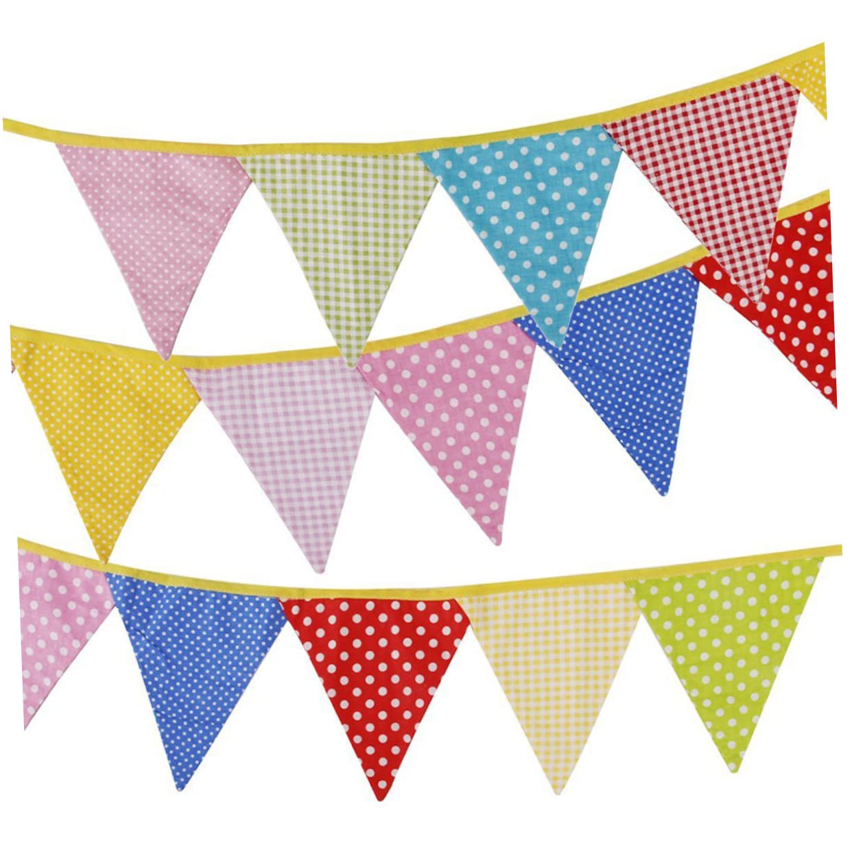 STOBAZA 3 Set Di Decorazioni Per Feste Di Compleanno in Cotone A Forma Di Y Triangoli Con Festoni A Pois Per La Celebrazione 12 Pezzi * 3