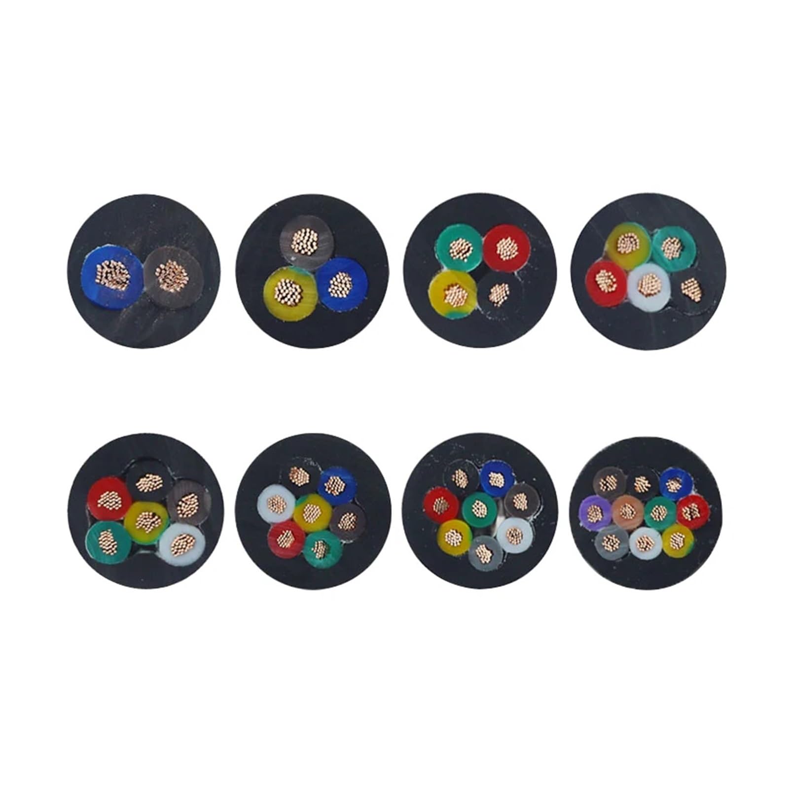Equipos de comunicación Cable RVV de 5M, 22/20/18AWG, 2/3/4/5/6/7/8 núcleos, línea de señal de Control, Cable de cobre, Cable eléctrico de PVC forrado negro, Cable de alimentación DIY Cables y alambre
