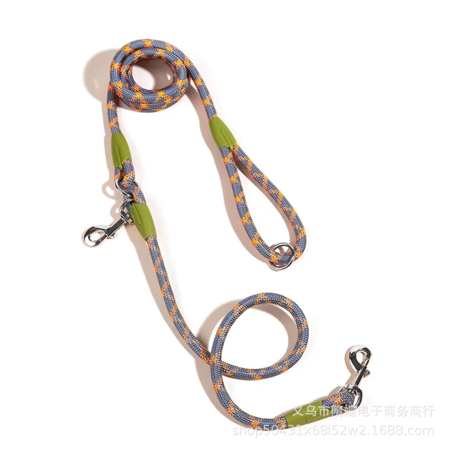 Laisse de chien mains libres nylon réfléchissant pour marche course orange 240cm