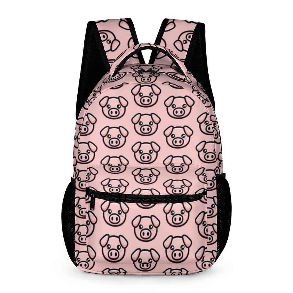 Pig School Backpack, 16 Inch Cool Pig Themed Bookbag for Kids Girls Boys, Personality School Backpack for Students Children, Lightweight, Large Capacity