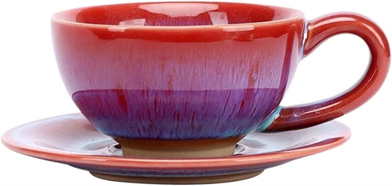 YNIYUJKL Coffee Cups Ceramic Ceramic Coffee Cup With Saucer Set Simple Handmade Kiln Change Afternoon Tea Cup Office Milk Mugs Drinkware 150Ml Housewarming Coffee Cup