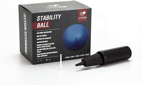 Miniatura 4 de Vitos Pelota de yoga para ejercicio, pelota de parto para embarazo, equilibrio de estabilidad, entrenamiento de fitness, bomba rápida incluida