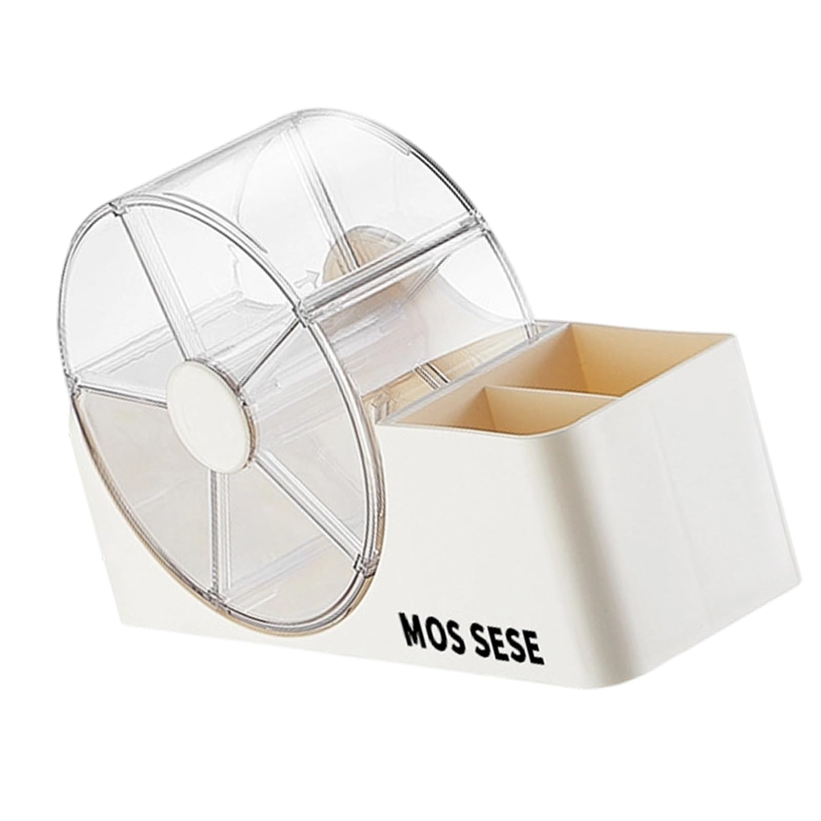 Msioytog Clear Hair Accessories Organizers with Hair Brushes Holder Desktop Organizers Case for Hairs Accessories, Cotton Swabs Rotatable Jewelry Box